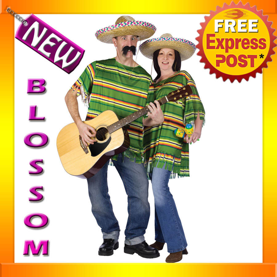 c854fw-mens-women-mexican-serape-poncho-sombrero-spanish-hat-adult